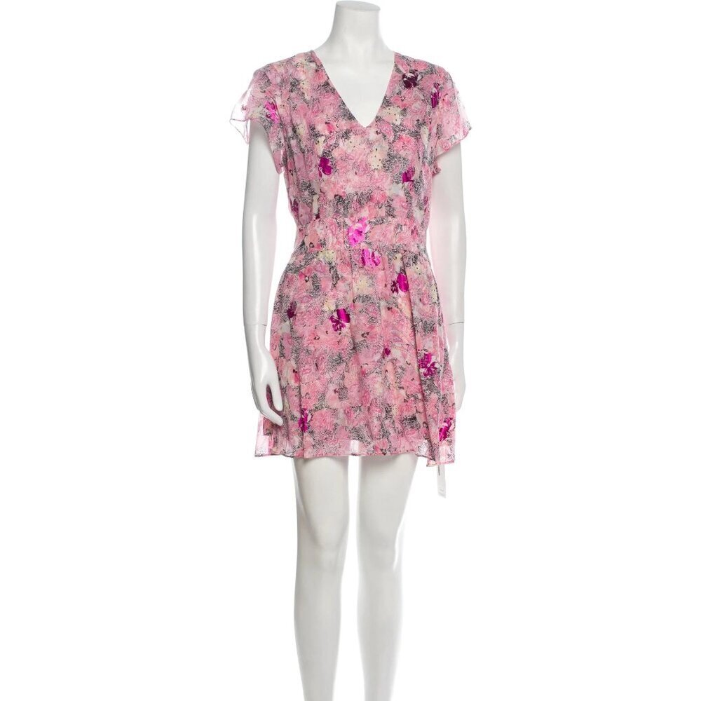 The KOOPLES Printed Pink Short Sleeve Mini Dress Size 1 (US Size 4) - Picture 4 of 10